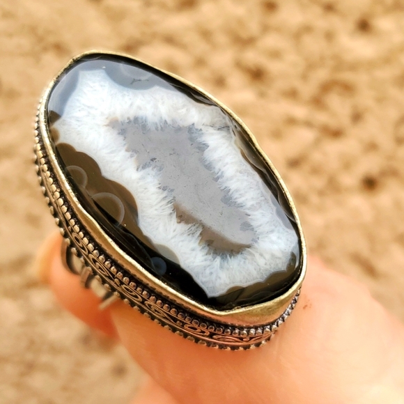New Solar Agate 925 Silver Statement Ring. - Picture 13 of 14